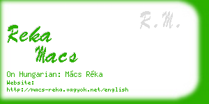 reka macs business card